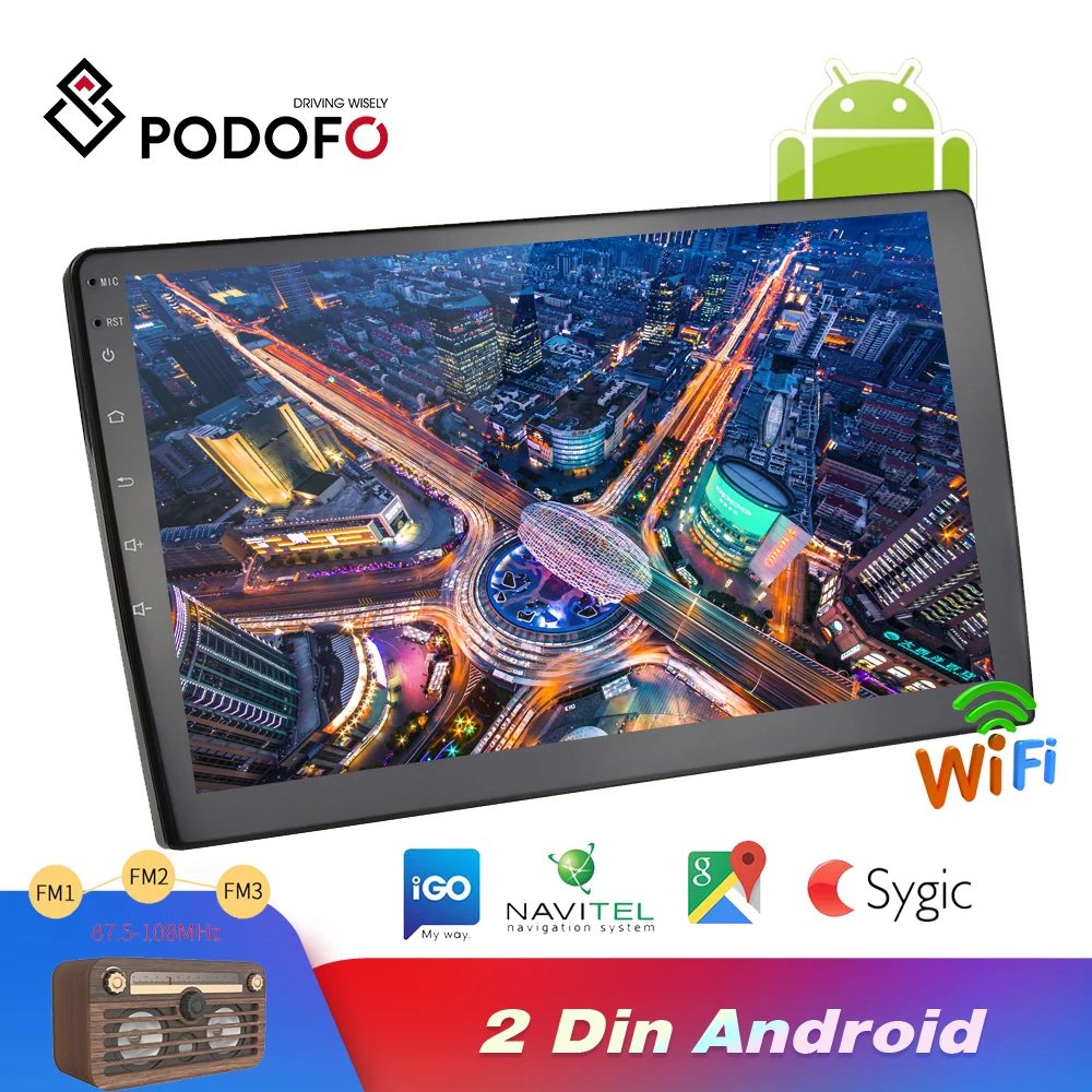 Автомагнитола Podofo стерео система на Android с GPS Bluetooth Wi Fi функцией Mirrorlink MP5 плеером