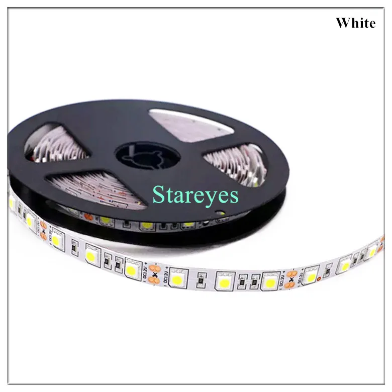 10 шт. SMD 5050 60 светодио дный/m RGB Светодиодные ленты 5 м 300 светодио дный DC12V не Водонепроницаемый фонарик полоска строки ленты светодио дный