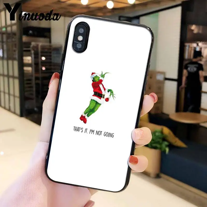 Yinuoda Grinch Chrustma TPU Мягкий силиконовый чехол для телефона чехол для iPhone 8 7 6 6S Plus X XS MAX 5 5S SE XR мобильных телефонов