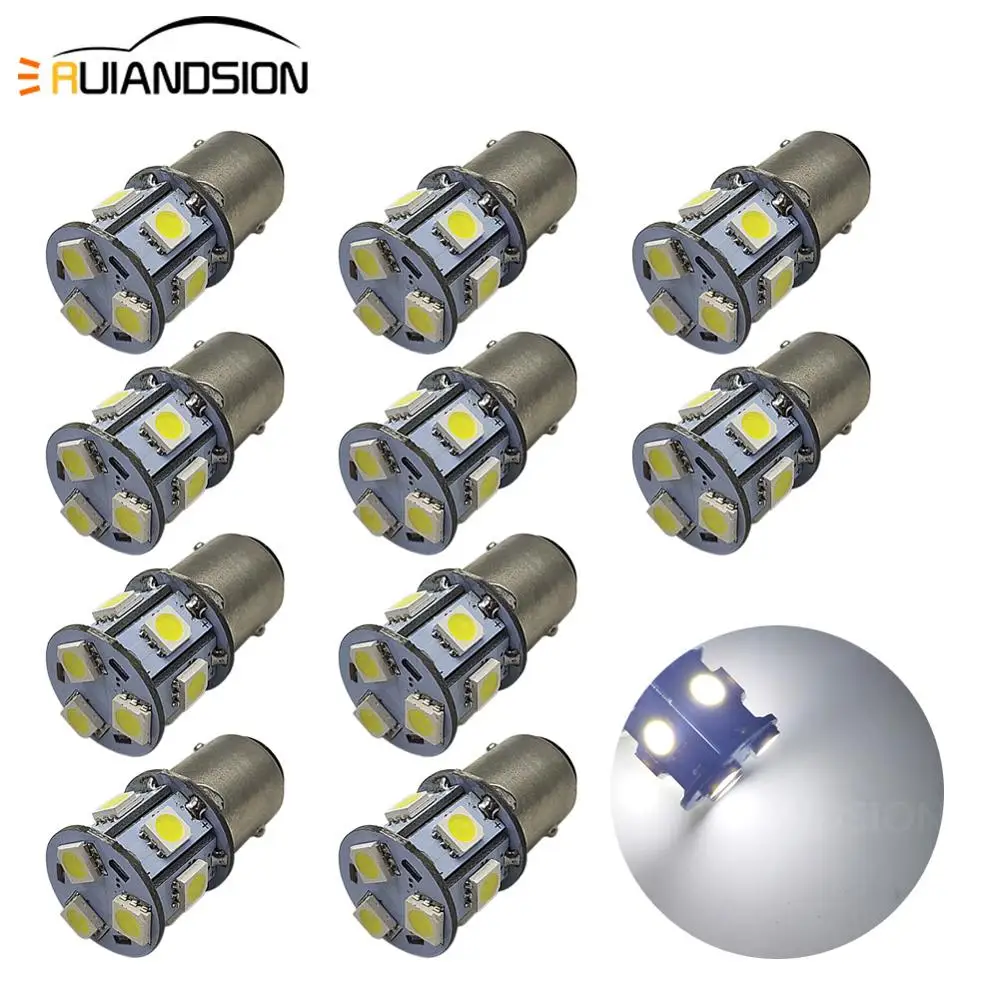 10 шт./лот P21W 1156 BA15S 7506 R5W R10W 5050 9 Светодиодная Автомобильная Тормозная лампа заднего
