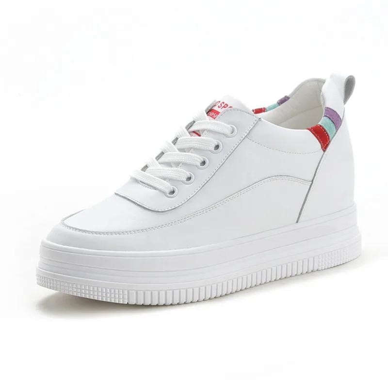 

Real Leather Casual Shoes Platform Sneakers Wedges Shoes for Women High Heels White Sneakers Women Chunky Sneaker Fashion Heels