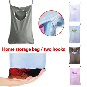 

Portable Cloth Recycle Bag Over The Door Large Capacity with Hook Durable Hanging Laundry Hamper Housekeeping Clothes Organizer