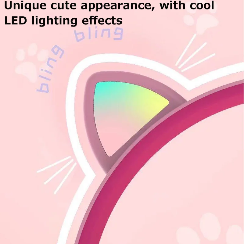 Cat Ear Bluetooth 5 0 Headphones For Girls Boys Kids Earphone Cute Style Headset Support TF Card With Mic Wireless Headphone