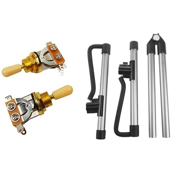 

2 Pcs Guitar Toggle Switch Pickup Selector & 1 Pcs Electric Guitar Stand Universal Rack Holder