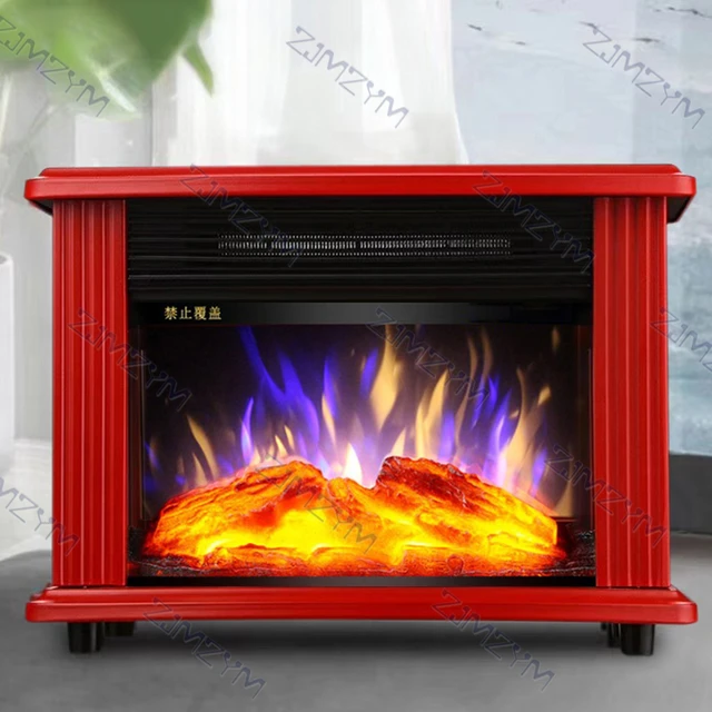 1800w Vertical Home Retro Electric Heater Simulation Flame Hot Type Heaters  Office Electric Heaters 3d Electric Fireplace 220v - Electric Fireplaces -  AliExpress