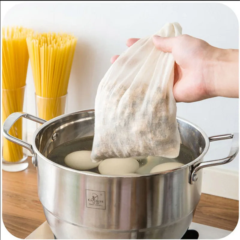 Description Picture 3 of item4 Sizes Pure Cotton Fine Mesh Nut Milk Strainer Reusable Yogurt Coffee Tea Juice Muslin Cheese cloth Bag Kitchen Accessories