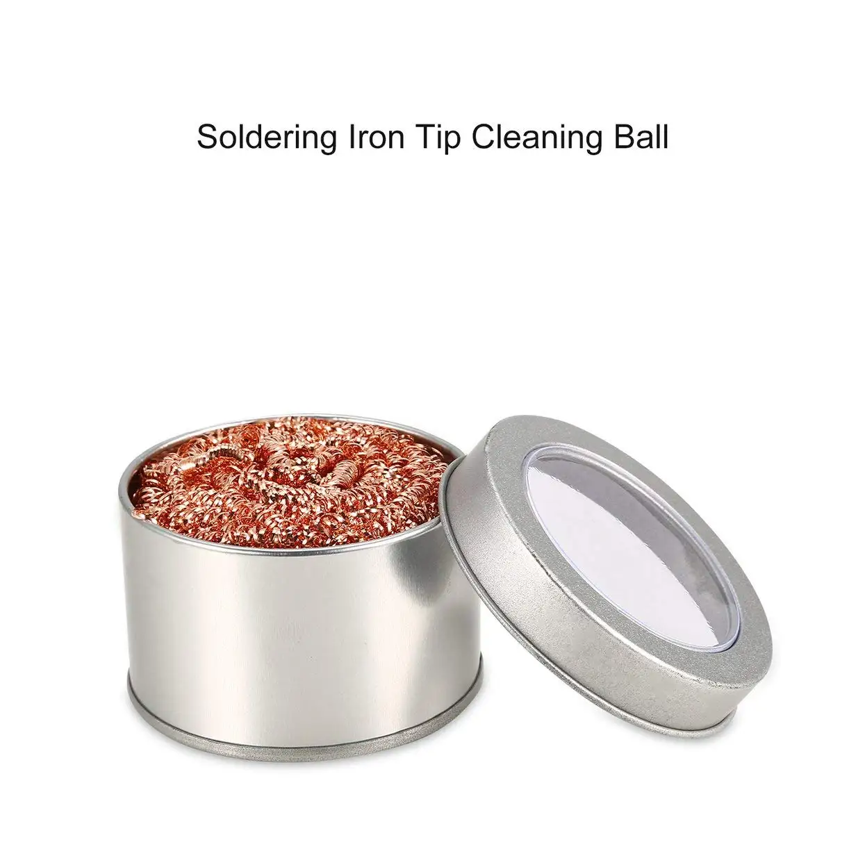 Soldering Iron Cleaner Cleaning Ball Desoldering Soldering Iron Mesh Filter Nozzle Tip Copper Wire Cleaner Ball Metal Dross Box