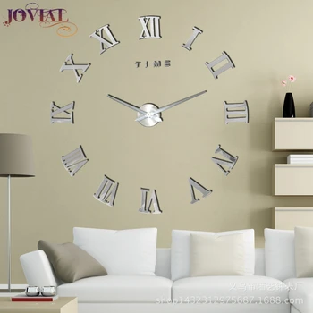 

Wall Clock Living Room Decoration Diy Acrylic Stereo Roman Numerals Mirror Stickers Wall Stickers Creativity Clock Wall Figures