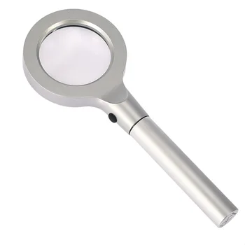 

Optical K9 With LED8 Lamp Reading Handheld 5x Optical Glass Magnifying Glass Full Metal Frame Magnifying Glass