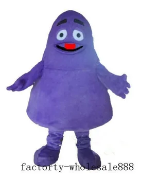 

Halloween Grimace Purple Monster Mascot Costume Outfit Cosplay Dress Clothing us Birthday Cartoon Character Mascot Costume Gift