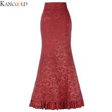 KANCOOLD, длинная юбка, летняя, женская, в стиле панк, ретро, Русалочка, юбка, Ретро стиль, длинная, облегающая, с оборками, рыбий хвост, юбка, fald, новая мода