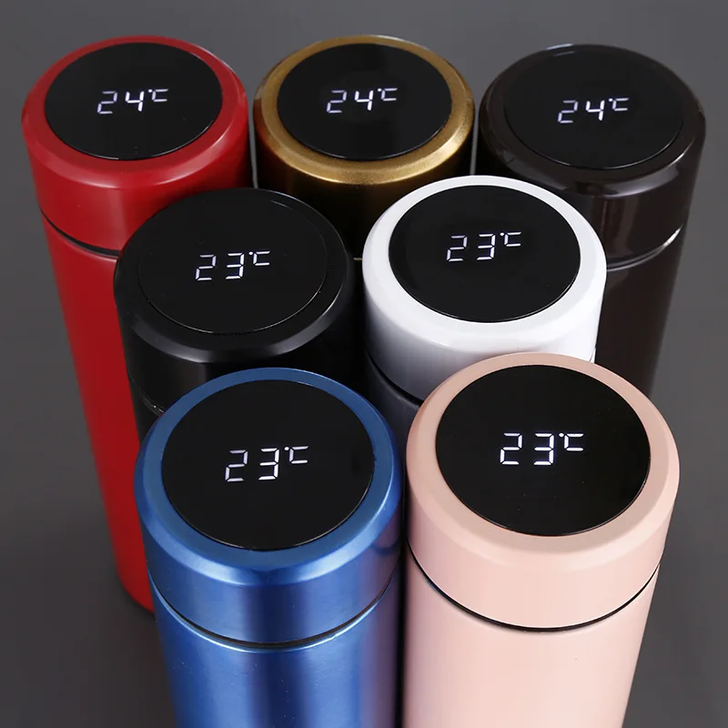 

500ml Vacuum Thermos Flask Temperature Display Stainless Steel Travel Coffee Cup Thermos Bottle