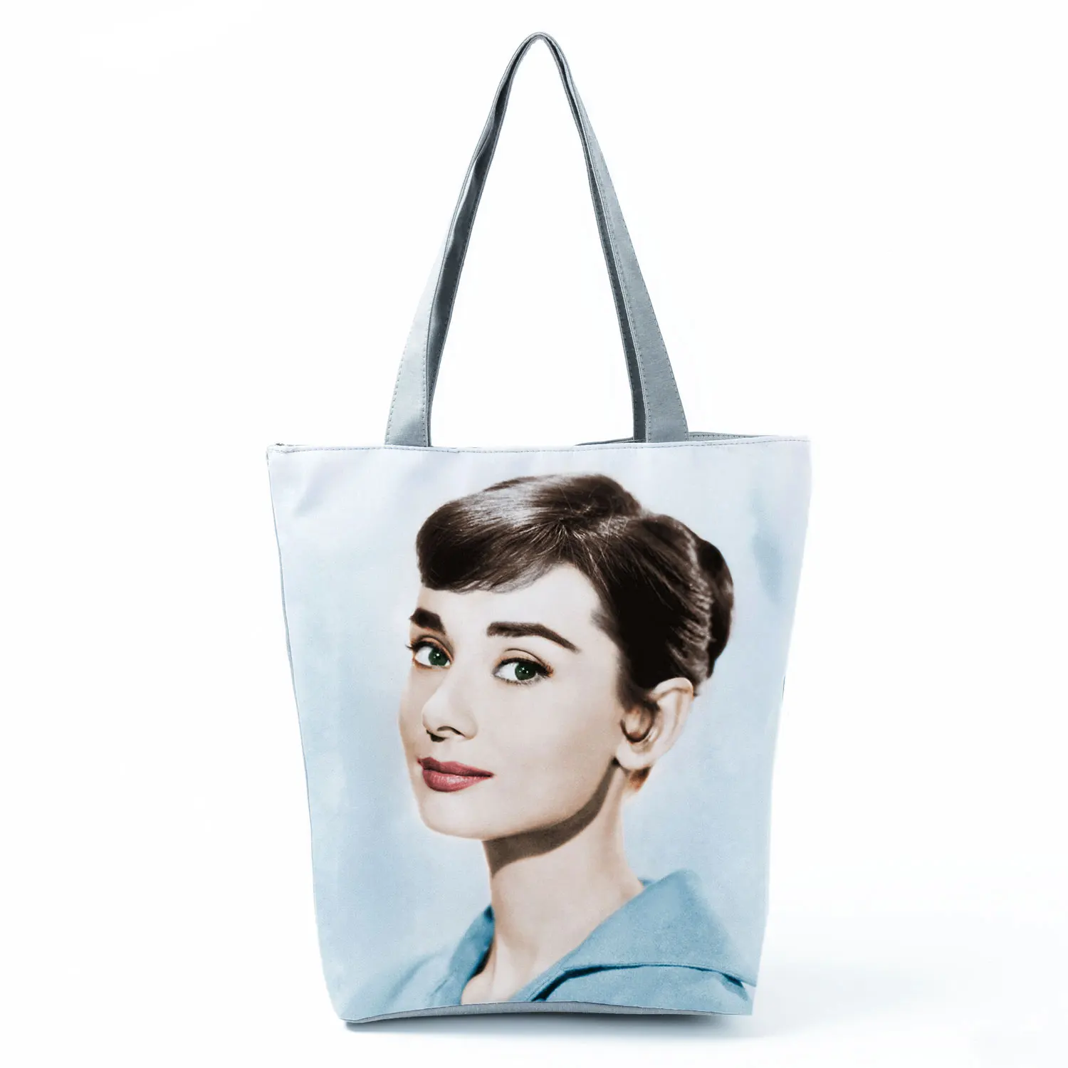 SSHUO Audrey Hepburn Blowing Bubbles Printed Handbag Classic High Capacity  Women Shoulder Bag Eco Reusable Shopping Bag Custom Pattern-1451 Audrey  Hepburn,a : : Fashion