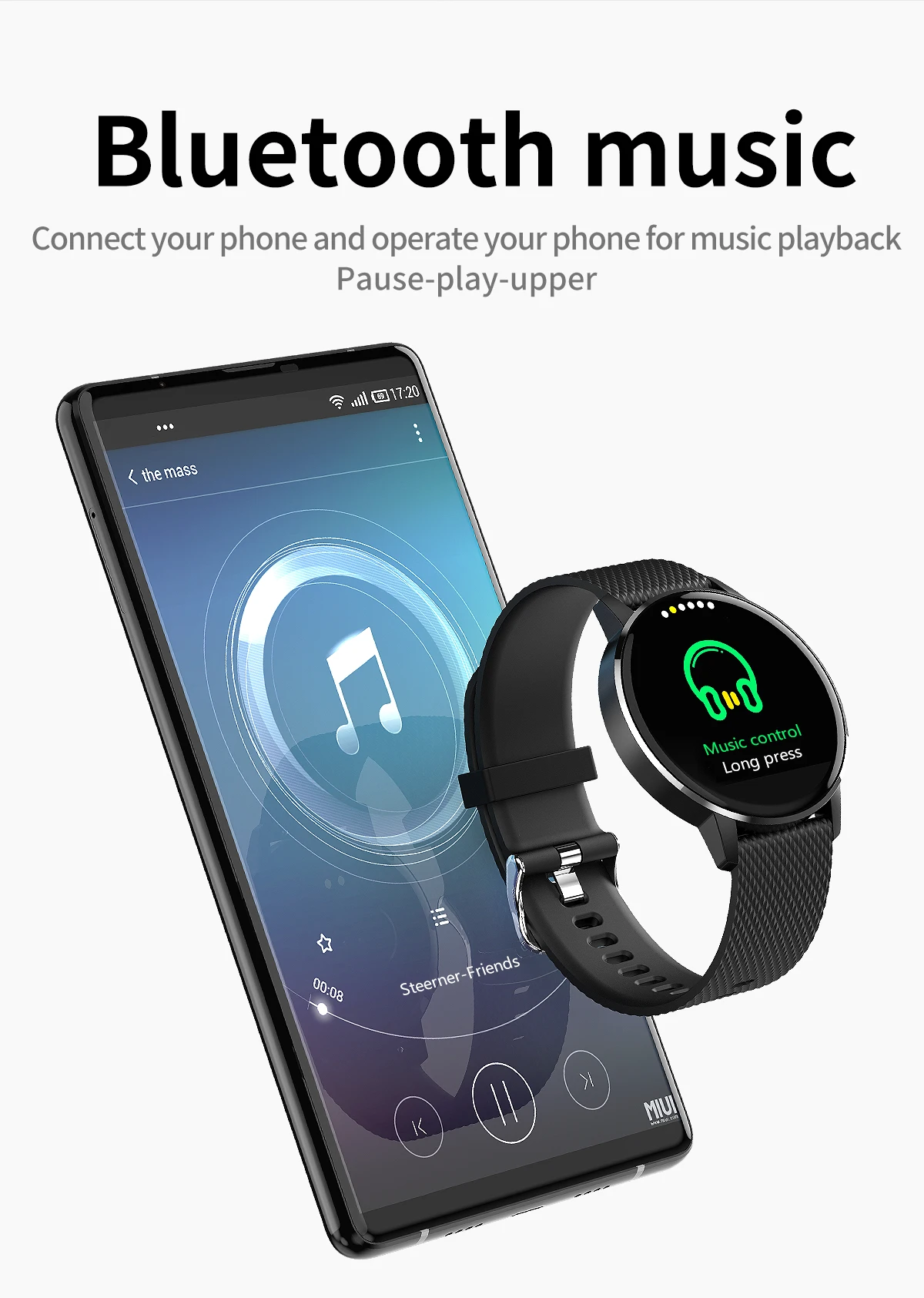 Мужские Смарт-часы T4 IP67 Водонепроницаемый 1,22 дюймов Круглая из каленого стекла мульти-режим для iPhone Xiaomi samsung huawei