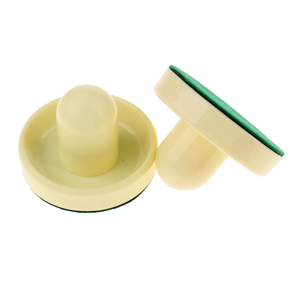 2 Packs 95mm Air Hockey Replacement Felt Pushers Handles Paddles Beige