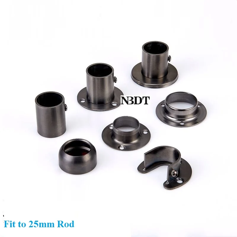 2Pcs/Lot Titianium Shiny Gun Black 304 Stainless Steel 25mm Towel