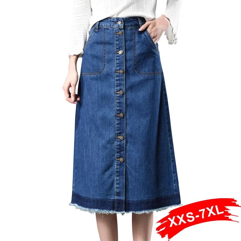 cheap long plus size jean skirts