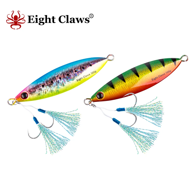 8 когтей 100 г металлическая приманка для джиггинга вобер морской рыбалки