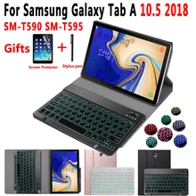 Светлая клавиатура с подсветкой чехол для Samsung Galaxy Tab A 10,5 SM-T590 SM-T595 T590 T595 планшет кожаный чехол Bluetooth клавиатура