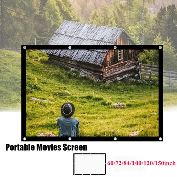 

Projection Screen 16:9 HD Portable Foldable Anti-crease Projector Widescreen For Home Theater Outdoor 60/72/84/100/120/150 inch