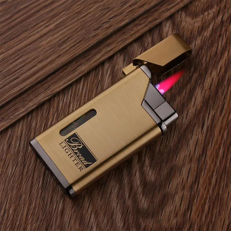 

Creative Metal Body Ultra-thin Personality Butane Gas Lighter High Temperature Red Flame Windproof Inflatable Cigarette Lighter