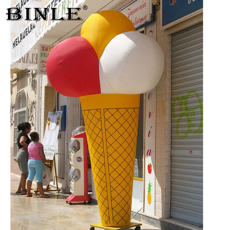 

Customized inflatable ice cream cone,advertising inflatable ice cream balloon for shop decoration