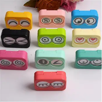 

Quality Cute New Colorful Mini Storage Contact Lens Box Container Holder Case Tweezers Set Eye Care Random colors
