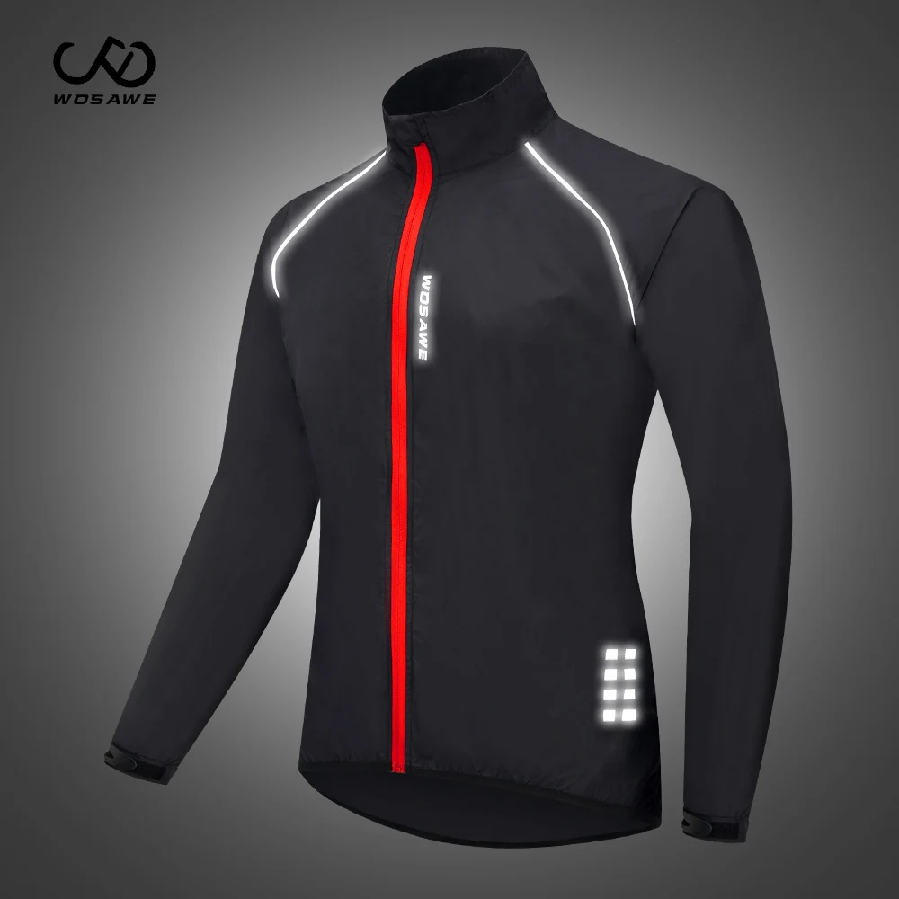 

WOSAWE Autumn Men's Cycling Jacket Warm fleece Mountain road Bicycle Jacket Reflective Windproof Cycling chothing Waterproof