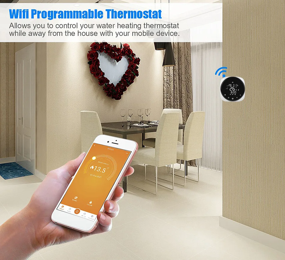 Description Picture 3 of itemTuya Smart Home Digital Thermostat Boiler Thermostat Wifi Smart Temperature Control System Central Heating Controller 110v 220v