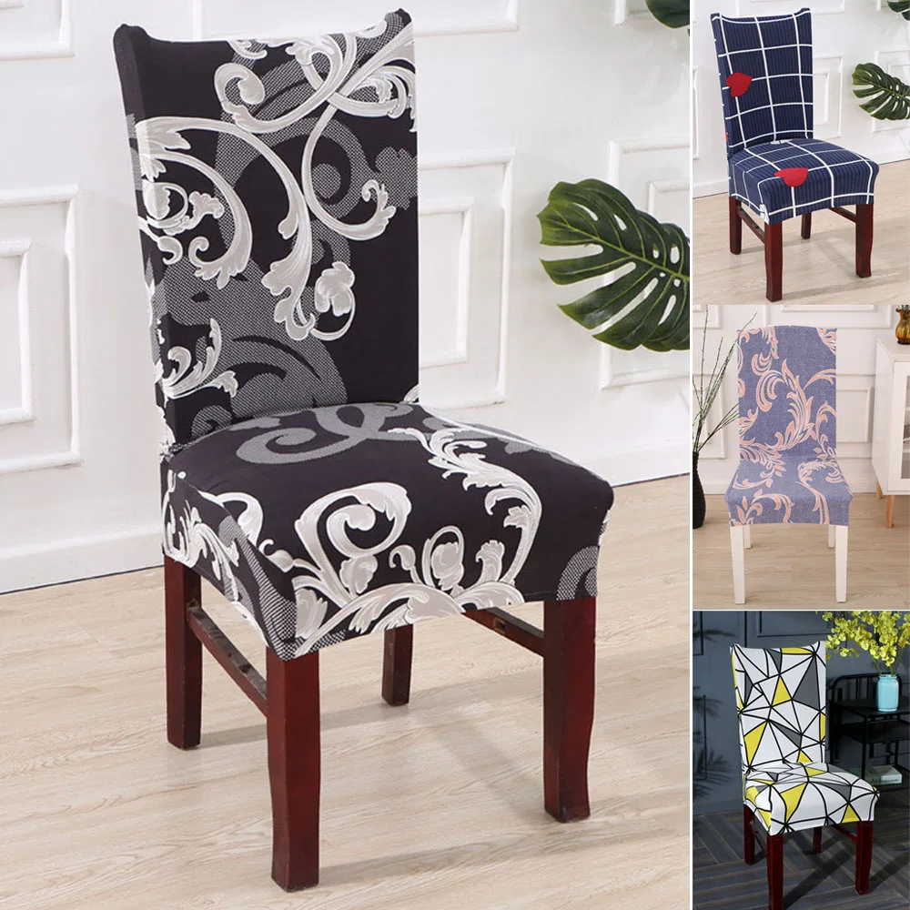 Non Slip Chair Cover Decorative Printed Display Wedding Banquet Hotel Home Dining Table Decorations Furniture Seat Protector Chair Cover Aliexpress