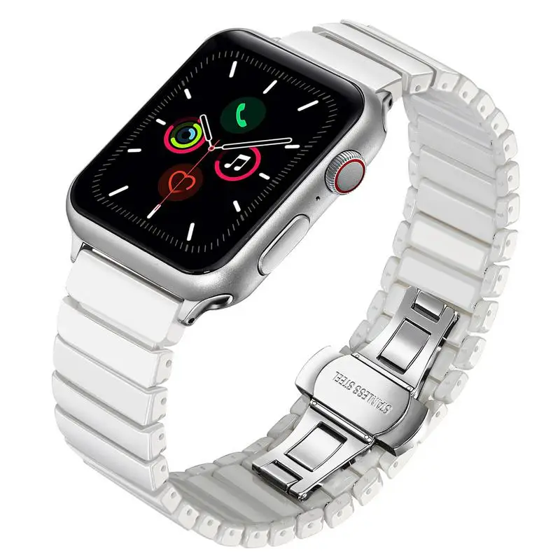 Новый керамический ремешок для часов iWatch Apple Watch 44 мм 42 40 38 серии 5 4 3 2 1 женщин и