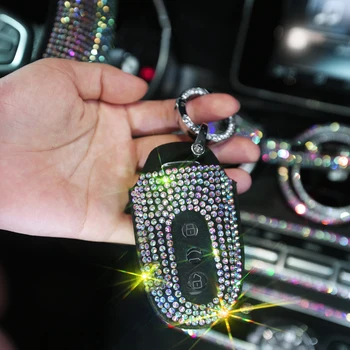 

Crystal Diamond Key Wallet Bag Luxury Colorful Key Bag Chain Crystal Rhinestone Car Key Case Bag For Audi Girls Women