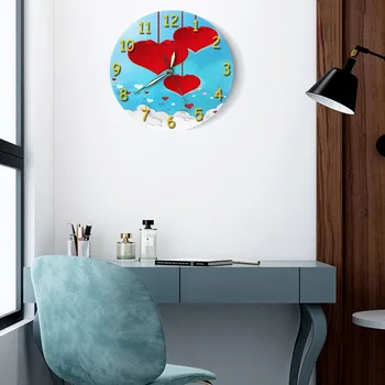 

CLOCK Wall Clock Modern Design Valentine's Day Home Bedroom Decor Living Room Digital Wall Clock Acrylic Mute Creative Clock