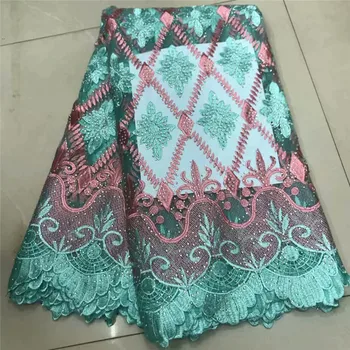 

2019New Design French Guipure Lace Fabric African Nigerian Cord Lace Fabric High Quality Silk Milk Lace Fabric In Wedding Sewing