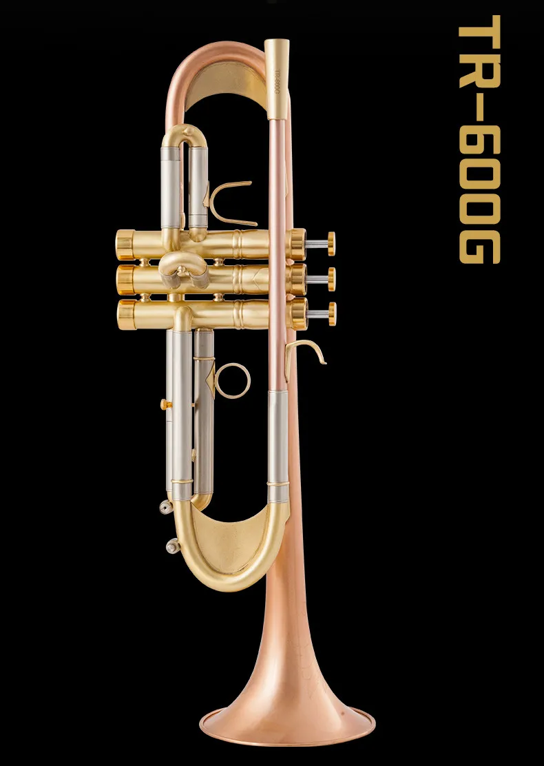 Bb Trumpet Gold Lacquer Silver Plated Trumpet Brass Musical Instruments Composite Type