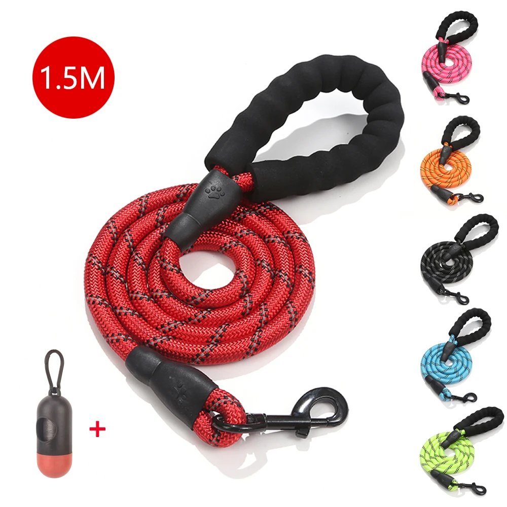 

Dog leash Durable Nylon Dogs Leashes Strong 1.5M Pet Dog Leash Night Reflective Walking Training Traction Rope Dog Accessories