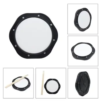 

New Black and White 10 inch Simulation Plastic Dumb Drum Practice Pad Set Great Elasticity NEW