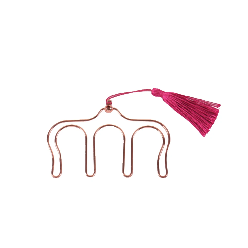 Rose Gold Домашние вкладки, пирсинг, Закладка, пианино, зажим, модный зажим для музыкальной книги с кисточкой, папка, Подарочные канцелярские принадлежности, антикоррозийная, практичная - Цвет: Rose Gold