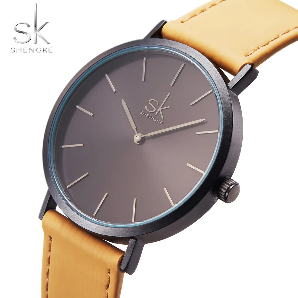

Sheng ke shengke Light Brown Simple-Style Watch Women's Belt Quartz Watch Ultra-Thin WOMEN'S Watch K0036