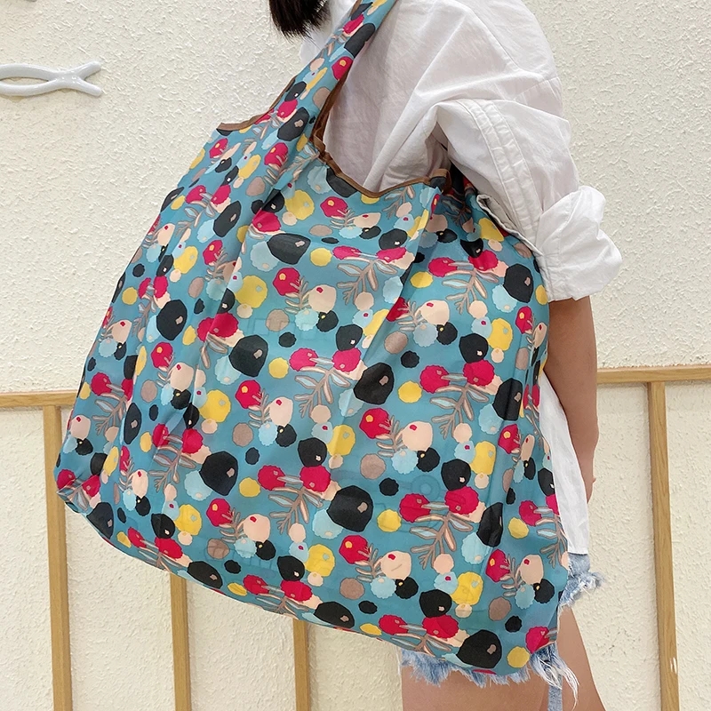 

Reusable Foldable shopping bag high quality large size Tote Bag eco bag waterproof T-shirt bag