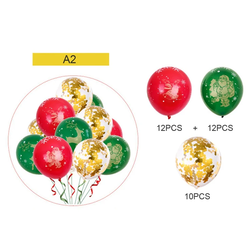 Bronzing Christmas Balloons Kit Red And Green Latex Balloons Confetti Balloons For Xmas Party Decoration 12 Inches Balloon Foil
