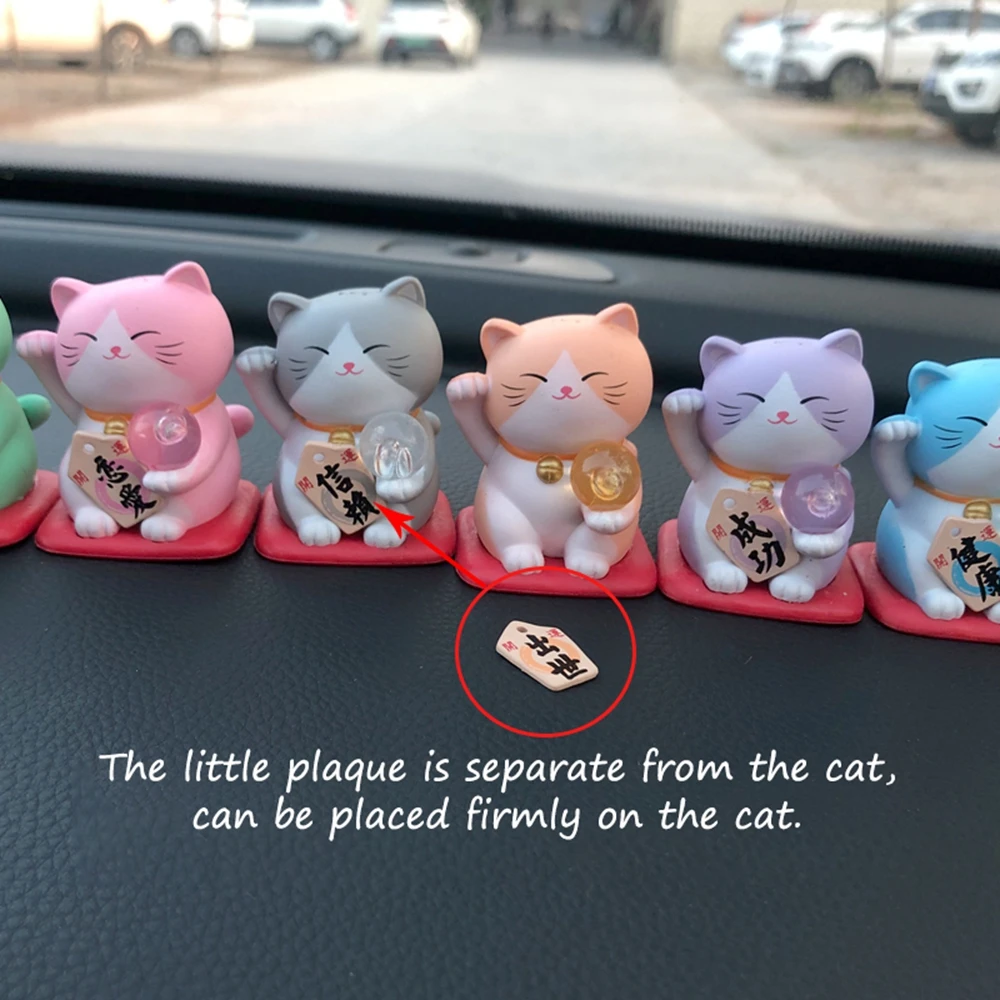 3D Lucky Cat Figurine Japan Cartoon Manek Neko Animal Model Miniatures Home Car Hotel Restaurant Decor Desktop Ornament 1/3/5Pcs miniature figurines,cat toy ornaments,cat figurine decoration,cat figurines