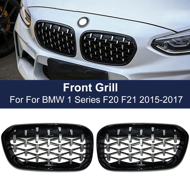 Auto Vorderen Stoßfänger Gitter Diamant Grill Für BMW 1 Serie F20 F21 LCI  2016 2017 ABS Meteor Grills Nieren Ersatz racing Grille - AliExpress