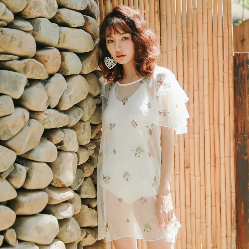 

Betis Bathing Suit Women's Two-Piece Set Split Belly Covering Slimming Conservative Small Bust GIRL'S South Korea Bubble Hot Spr