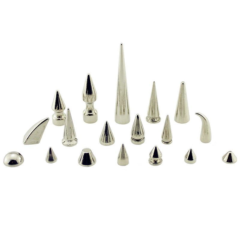 All Kinds of Silver Spikes Rivets For Leather Punk Studs and Spikes For Clothes Thorns Patch Tachas Para Ropa Remaches