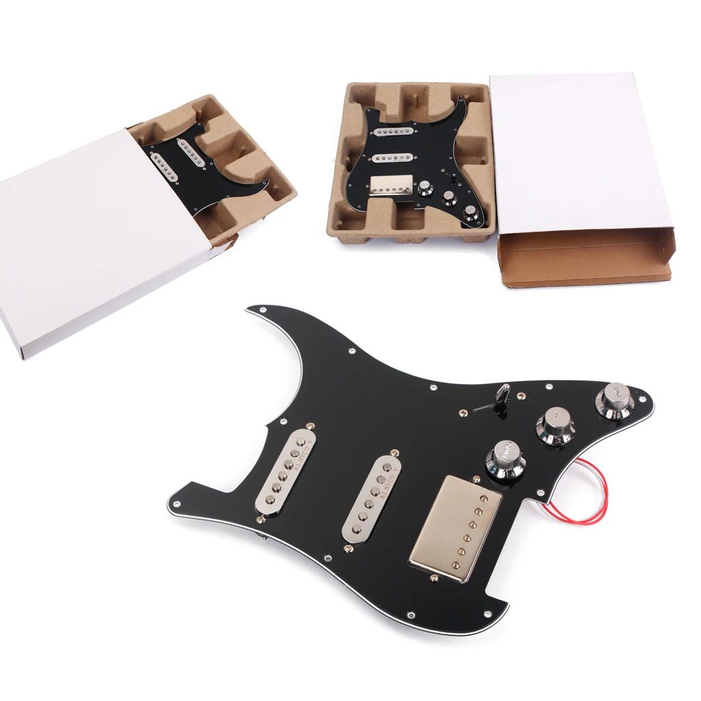 1 Set Wired Alnico 5 Humbucker Pickup Pickguard Protector SSH for  Strat Electric Guitar Accessory