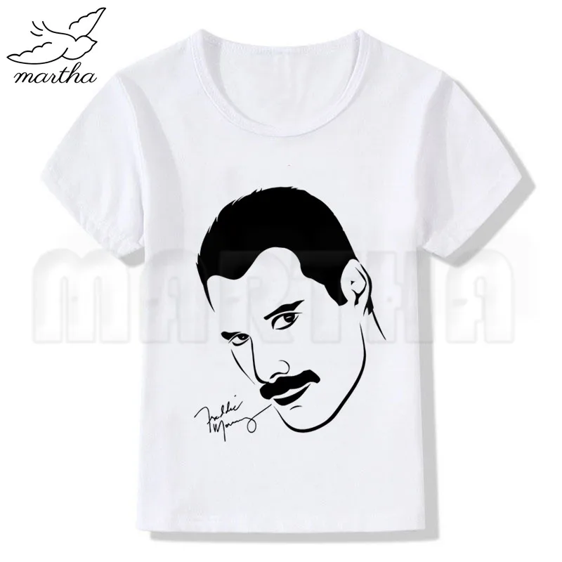 The queen Band Freddie Mercury/Летние Стильные Забавные милые топы для девочек, модная уличная одежда, Harajuku, футболка для мальчиков уличная детская белая футболка