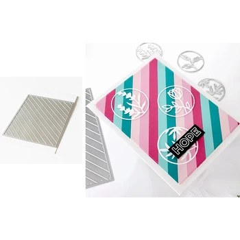 

Color Block Diagonal Stripes Backg Frame Metal Cutting Dies Stencil For Scrapbooking Embossing DIY Paper Card album Handcraft