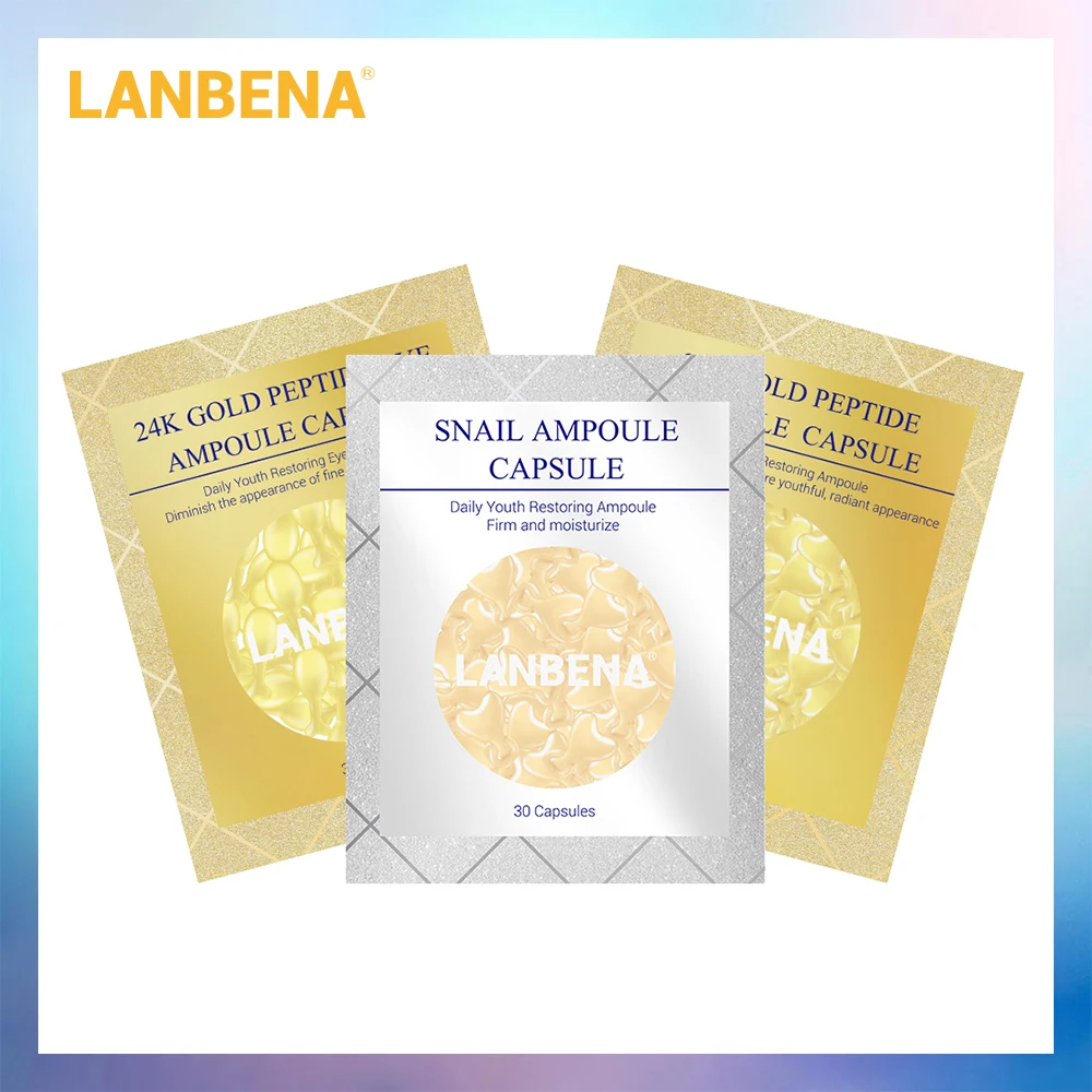 547.74руб. 50% СКИДКА|LANBENA 24K золото пептид морщины ампулы капсулы Сыворотка для лица крем для глаз Омолаживающий Отбеливание, лечение акне лифтинг 30 зерна-in Сыворотка from Красота и здоровье on AliExpress - 11.11_Double 11_Singles' Day