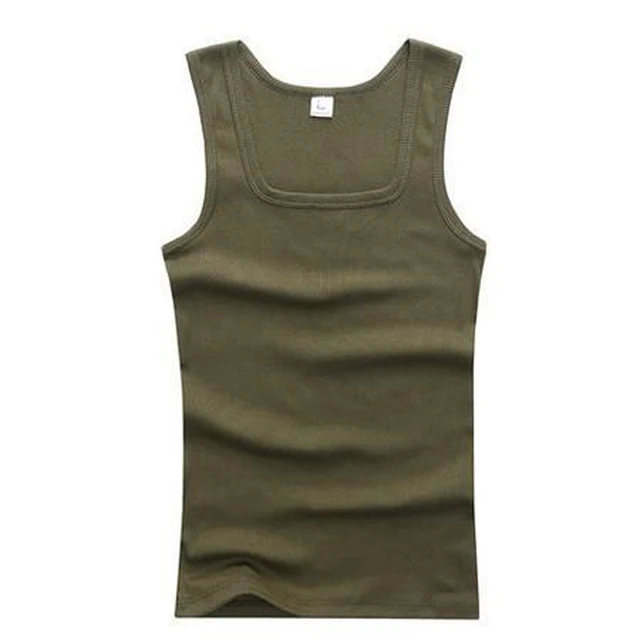 Men Sports Tank Tops Casual Tank Tops Summer Bodybuilding Sleeveless Vest Gym Fitness Slim Casual Undershirt simple Tank Top Army Green